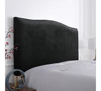 Premium Velvet Headboard Cover Elastic Protective Slipcover for Double/Single Beds Universal Washable Bedding All-Inclusive Dust-Proof Color: Black Size: 190-210 cm.