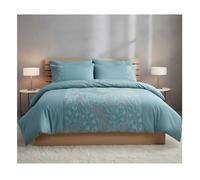 Premium Velvet Leaf Cut Out Duvet Cover Set Soft Embossed Leaf Pattern Bedding with Matching Pillowcases, Elegant Modern Design, Durable & Comfortable Microfibre Bed Linen