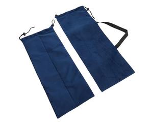 Premium Velvet Mahjong Rack Bag, Storage Bag with 4 Separate Slots for Mahjong Tiles, Racks, Dice & Scoreboards, Navy Blue