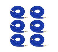 Premium Velvet Rope for VIP Stanchions - Hanging Safety Barriers, Obstacle Cord with Silver Hooks, Protect Private Areas at Events (6 Pack, 250cm/98in)
