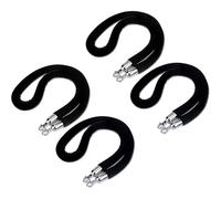 Premium Velvet Rope Safety Barriers, 4 Pack Thick Stanchion Queue Divider Ropes, for Luxury Hotels, Restaurants, Lobbies & Event Venues (3m/9.8ft)