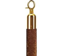 Premium Velvet Rope with Chrome Metal Hooks, Crowd Control Barrier for Restaurants, Theaters, Museums, 1.2" Thick (Brown, 0.6m/2ft)