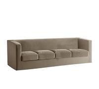 Premium Velvet Stretch Sofa Cover - Non-Slip Fur Protector for XL Chesterfield Sofa & 4 Cushs - Slish Slipcovers in Camel Color for Ultimate t and Protect