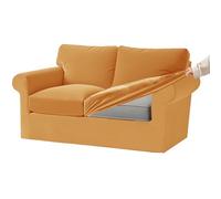 Premium Velvet Stretch Sofa Cover Set for 3-Seater - Dark Grey 7-Piece Slipcovers with Elastic Bands for Seat Cushions & Backrests - Yellow X-Large 2-Seat Set 5 PCS