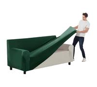 Premium Velvet Stretch Sofa Cover Set - Non-Slip 1/2/3/4 Seater Protector Fits 235-300cm Sofas Stylish Caramel Color 9 Pieces for Ultimate Home Decor