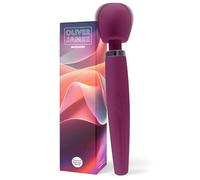 Premium Vibrator Wand by Oliver James - Showerproof & Rechargeable Wand Vibrator with 5 Pleasure Modes & 4 Intensity Levels, Body-Safe Silicone Sex Toys for Her & Him, 12 x 2.2 inches (Deep Purple)
