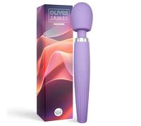 Premium Vibrator Wand by Oliver James - Showerproof & Rechargeable Wand Vibrator with 5 Pleasure Modes & 4 Intensity Levels, Body-Safe Silicone Sex Toys for Her & Him, 12 x 2.2 inches (Pastel Lilac)