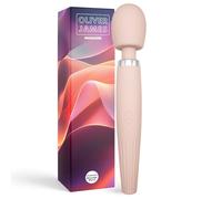Premium Vibrator Wand by Oliver James - Showerproof & Rechargeable Wand Vibrator with 5 Pleasure Modes & 4 Intensity Levels, Body-Safe Silicone Sex Toys for Her & Him, 12 x 2.2 inches (Pastel Pink)