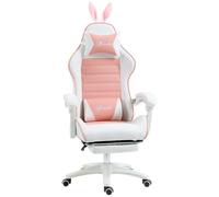 Premium Vinsetto Gaming Chair: Removable Rabbit Ears, Pink, High Quality