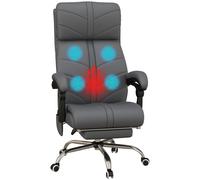 Premium Vinsetto Vibration Massage Office Chair with Heat & Footrest - Grey