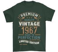 Premium Vintage 58th Birthday 1967 Mens T-Shirt 100% Cotton Forest Green 2XL