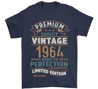 Premium Vintage 61st Birthday 1964 Mens T-Shirt 100% Cotton Navy Blue L