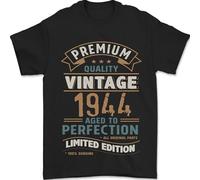 Premium Vintage 81st Birthday 1944 Mens T-Shirt 100% Cotton Black L