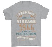 Premium Vintage 81st Birthday 1944 Mens T-Shirt 100% Cotton Sports Grey M