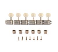 Premium Vintage Guitar Tuners Tuning Machines Peg Guitar Tuning Keys with Split Shaft for Strat/Tele/Jaguar Ivory Plastic Oval Key Lefty Relic Aged Nickel