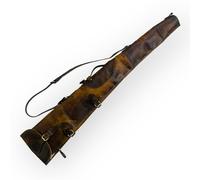 Premium Vintage Gun Slip Cover - Full Leather, 50 Inch, Fur Lined, Zinc Hardware, Adjustable Shoulder Strap