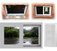 Premium Vinyl Slider Window Replacement for Basement Shed Chicken RV Bathroom9x17in Black & 36x23in White WeatherResintDesign