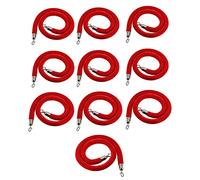 Premium VIP Crowd Control Rope with Stainless Steel Hooks Red Velvet Queue Barrier Rope with Foam Core for Event Line Management and Queue Dividing - & Elegant Solution