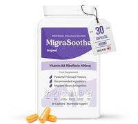 Premium Vitamin B2 Riboflavin 400mg per Capsule -Migrasoothe-B Pharma Manufacturing Standards UK Made Migraine Support, Stress, Tremors & Energy Vegan. Nice Recommended Vitamin B2 400 (30)
