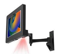 Premium Wall Mount Arm with Bar Code Scanner - CTA White Wall Mount for iPad 11 (A16) - Pro 11-inch M4 - Air 11-inch M3- iPad 10th Gen - Galaxy Tab & More Tablets - Black (PAD-WMAP2D)