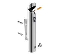 Premium Wall Mounted Cigarette Butt Container - Standing Ashtray, Stainless Steel Wall Mounted Ashtray, Wall Mounted Outdoor Bin, Space Saving Commercial Ash Tray, for Shopping Mall, Hotel ( Color : S