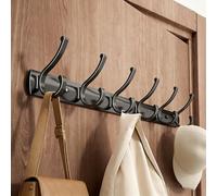 Premium Wall Mounted Coat Rack, Heavy Duty Rustproof Hooks Organizer, No Drill Adhesive Mount for Bathroom Kitchen Hallway, 35/45/55/65cm(2pcs-Gray,6 Hook)