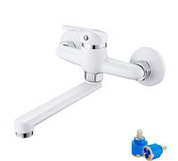Premium Wall-Mounted Kitchen Faucet - 360° Swivel Single Handle Mixer with Dual Spray, Water-Saving Feature for Modern Kitchens - Stylish & Functional Design by Ch h - Ghopy