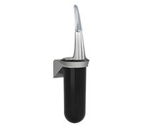Premium Wall Mounted Toilet Brush Set, 3 Colour Options (White, Black or Silver), Home or Commercial Use, Certified Italian Quality (Silver)