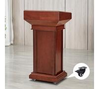 Premium Walnut Standing Desk Lectern 44in Sturdy Presentation Podium for Churches & Classrooms Perfect Sp Stand for Events & Meetings Adjustable Reading Platform