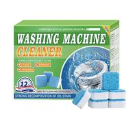 Premium Washing Machine Cleaning Tablets - Washing Machine Cleaner Tablets for Deep Cleaning and Deodorization Fits Front Loader and Topload Washers - Pack of 12