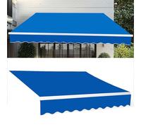 Premium Waterproof 4x3m Retractable Awning Fabric - 280g UV Resistant Polyester Sun Shade Cover, Dark Blue Valance for Patio, Deck, Garden Outdoor Use