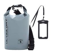 Premium Waterproof Bag, Sack with Phone Dry Bag and Long Adjustable Shoulder Strap Included, Perfect for Kayaking/Boating/Canoeing/Fishing/Rafting/Swimming/Camping/Snowboarding (Gray, 5 L)