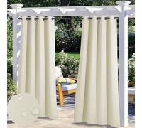 Premium Waterproof Blackout ains for Outdoor Indoor Use Thermal Patio & Porch Drapes Custom 1 Panel W100 x H72 Privacy Divider