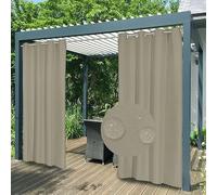 Premium Waterproof Blackout Curtains for Indoor/Outdoor Use Fade Resistant Privacy Drapes for Patio Gazebo Porch 1 Panel W54 x H102 Light Brown