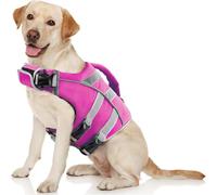 Premium Waterproof Dog Life Jacket with Reflective Stripes - Safe for Water Adventures(Rose Red,M)