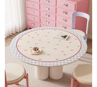 Premium Waterproof Leather Round TableclothDesign WrinkleFree & Wipe Clean Perfect for Outdoor Parties Easter Dining Camping nic 37"