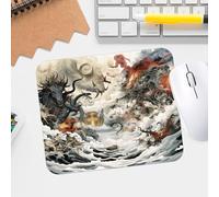 Premium Waterproof Mouse Pad with Stitched Edge - Non-Slip and Durable Design for Gaming and Office - Greek Mythological Creatures Print