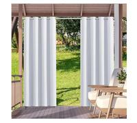 Premium Waterproof Outdoor Curtains - Blackout Windproof Panels for Sun Blocking & Privacy - Perfect for Patio, Porch, Pergola - 89"x88" White (1 Piece)
