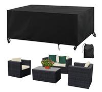 Premium Waterproof Patio Table Cover - Rectangular Outdoor Furniture Protector, 420D Oxford Fabric, 123x123x74cm, Heavy Duty, UV Resistant, Custom Fit for Garden Table & Chairs
