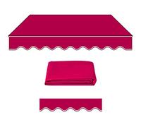 Premium Waterproof Replacement Fabric for Retractable Awning - Polyester Canopy Cover for Garden Veranda (Red 13x9ft/4x2.7m)