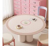 Premium Waterproof Round TableclothLeather Table Cover for Kitchen & Outdoor Ele Design for Garden Parties Easter & nics 33" Wipe Clean