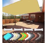 Premium Waterproof Sun Shade Sail 2.6 x 5mDurable PES Polyester Canopy for Garden Balcony & PatioIncludes Eyelets & 4 x 1.5m RopesSand Yellow Color