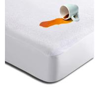 Premium Waterproof Terry Towel Mattress Protector, Deep Fitted Bed Cover (40cm Depth) - Breathable, Soft, & Durable Mattress Protector for All Beds (White, Double)