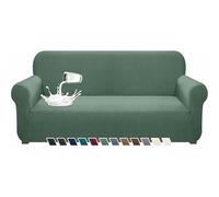 Premium WaterResistant Sofa Covers High Elasticity AntiSlip Furniture Protectors Thick Stretchable Couch Slipcovers for 1 2 3 4 Seaters (Matcha Green 3Seater)