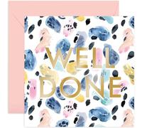 Premium Well Done Card - Pastel Leopard Print Congratulations Card for Her - New Job, Exams, Graduation Cards for Women, Daughter, Bestie, Sister - Female Friendship Card | Blank Inside