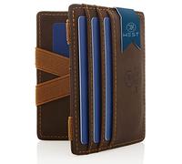 Premium-WEST West Magic Wallet The Original Credit Card Holder with Coin I Men (Brown) Slender Purse Slim RFID