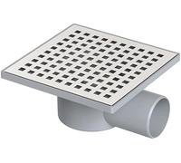 Premium Wetroom Square Shower Floor Drain 150mm x150mm, Stainless Steel Cover with 40mm Outlet, Anti-Odour Design, Optional Non-Return Valve