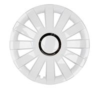 Premium Wheel Trims Model: Onyx 'Wheel Trims Set of 4, Color: White/Chrome