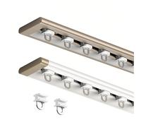 Premium White Aluminium Ceiling Curtain Track - 120cm Room Divider, Wall Divider, RV Use, Easy Installation, Durable, Stylish, Ideal for Windows & Space Management