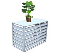 Premium White Aluminum Air Conditioner Cover & Decorative Privacy Screen Stylish Radiator Fence & Outdoor Plant Display Rack for Concealing & Protecting Your AC Unit